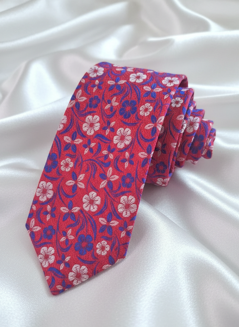 Gravata FLORAL ROSA