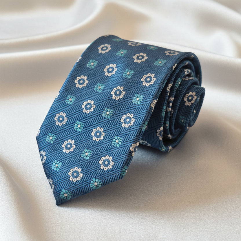 Gravata TURQUESA FLORAL